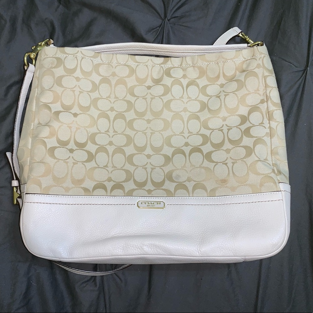 Coach Park Signature Ivory Hobo Crossbody